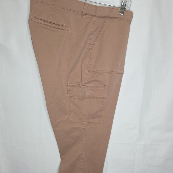 Liz Claiborne Womens Cargo Utility  Ankle Pants 18W Pink Pockets Cotton Spandex - Picture 7 of 12